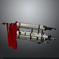 White Cylindrical Mechanical Components With Black Parts And Red Cloth