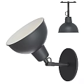 Modern Black Wall Sconce With Adjustable Arm And White Shade Design 3d model