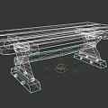 Rustic Solid Wooden Dining Table Set With Rectangular Top And Sturdy Legs