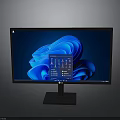 Modern Desktop Monitor With High Resolution Screen And Blue Digital Interface
