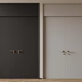 Modern Black And Gray Double Doors With Sleek Design And Metal Handles