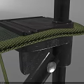 Green Portable Folding Chair With Metal Frame And Durable Fabric Seat