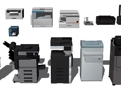 Essential Office Appliances Collection Featuring Printers Copiers Scanners And Multifunction Devices 3d model