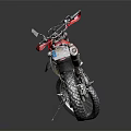 White and Red Off-Road Motorcycle With Black Seat Red Graphics And Off-Road Tires
