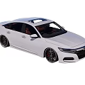 Modern White Sedan With Sleek Body Sunroof Black Wheels And Red Interior