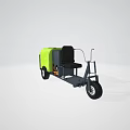 Three Wheeled Electric Vehicle With Bright Green Tank And Seat