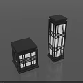 Modern Square Outdoor Lights With Grid Design And Bright Illumination 3d model