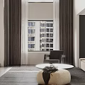 Modern Living Room Interior With Beige L shaped Sofa Gray Rug And Black Coffee Table