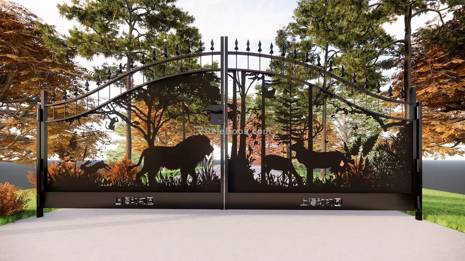 Modern Zoo Gate Iron Gate Creative Gate Zoo Iron Gate 3d model