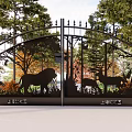 Modern Zoo Gate Iron Gate Creative Gate Zoo Iron Gate 3d model