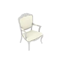 Classic Single Chair With Carved Wooden Frame Armrest And Damask Pattern Upholstery