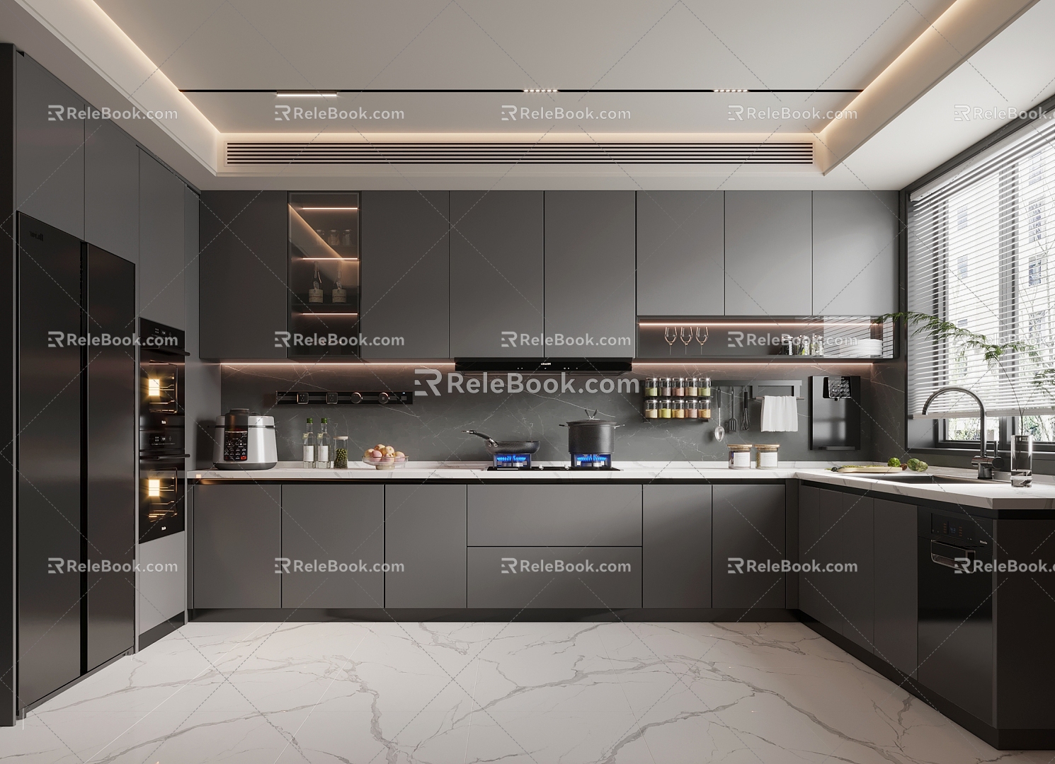 Modern Kitchen Cabinet Kitchenware Kitchenware Kitchen Supplies Appliances 3d model