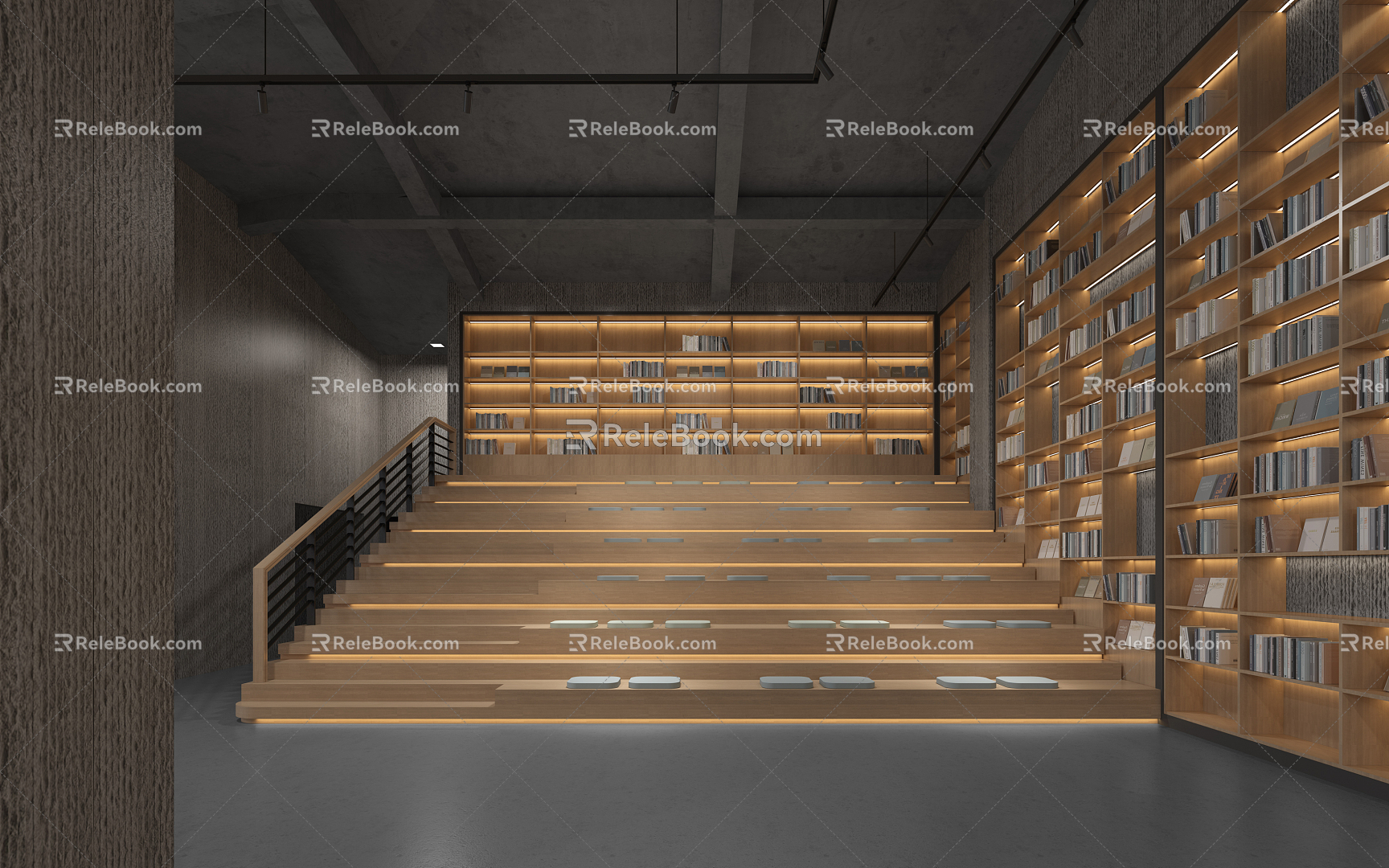 modern library 3d model