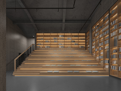 modern library 3d model