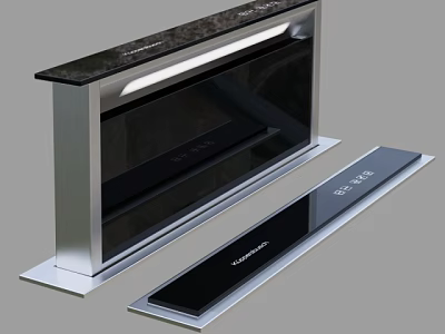 Modern Kitchen Appliance With Black Glass Surface And Silver Frame Design 3d model