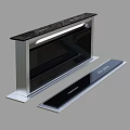 Modern Kitchen Appliance With Black Glass Surface And Silver Frame Design 3d model