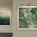 Abstract Paintings In Green And White Tones With Textured Brushstrokes For Wall Decor