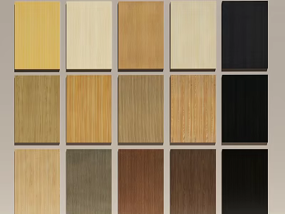 Wooden Wall Panels With Various Colors And Texture Samples Collection 3d model