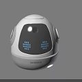 Smart Robot With White Design Blue Dot Matrix Display And AI Assistant Features 3d model