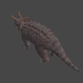 Realistic Triceratops Dinosaur Model With Textured Skin And Horned Head
