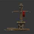 Wooden Sports Training Equipment With Catapult Structure Stones And Red Component