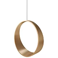 Modern Minimalist Golden Ring Shaped Metal Pendant Light for Contemporary Interior Spaces
