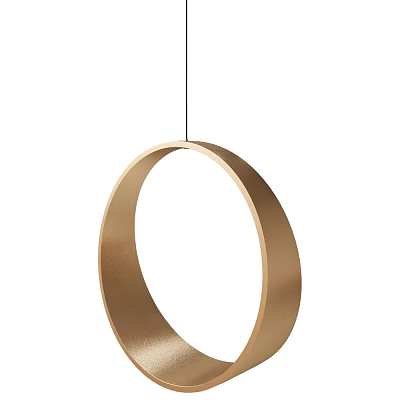 Modern Minimalist Golden Ring Shaped Metal Pendant Light for Contemporary Interior Spaces 3d model