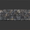 Rustic Stone Brick Box Structure With Handcrafted Textured Exterior Surface Design 3d model