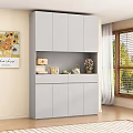 Cream Style Side Cabinet Sideboard Wine Cabinet 3d model