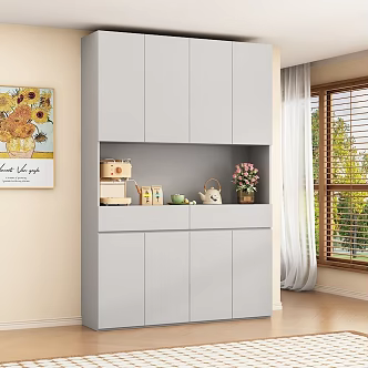 Cream Style Side Cabinet Sideboard Wine Cabinet 3d model