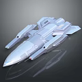 Futuristic Spaceship With Streamlined Silver Body And Aerodynamic Wings Design Details