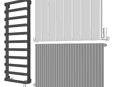Different Types Of Modern Radiator Designs Including Towel Rail And Panel Styles 3d model
