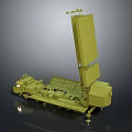 Military Tank Based Mobile Radar System With Large Vertical Antenna And Platform 3d model