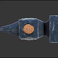 Detailed Fantasy Decorative Hammer With Wooden Handle Red Straps And Metal Head