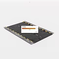 Gray Rubber Mat With Yellow Edges And White Lines For Indoor Use