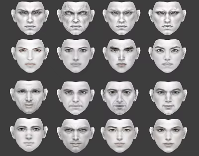 Modern face man face man man old man handsome boy strong man 3d model