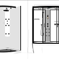 Modern Shower Sauna Design With Glass Door And Control Panel