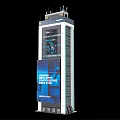 Future Architecture Modern Tall Building With Glass Facade And Digital Displays