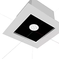 Modern Square Black LED Recessed Ceiling Light With Round Light Panel 3d model