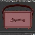 Bambling Portable Speaker with Brown Leather Handle Control Knobs and Woven Texture