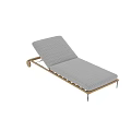 Modern Lounge Chair With Wooden Frame Gray Striped Cushion And Black Legs