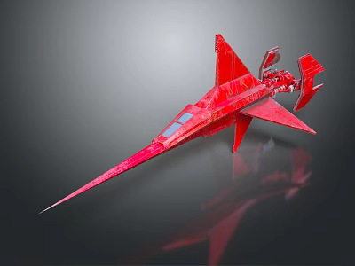 Sleek Red Airplane Model With Futuristic Design And Detailed Structure 3d model