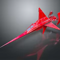 Sleek Red Airplane Model With Futuristic Design And Detailed Structure