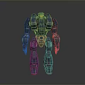 Detailed Futuristic Mech Robot With Metallic Blue Armor And Red Accents In Standing Pose