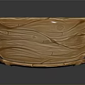 Wooden Storage Shelf with Curved Top Decorative Design and Three Tiered Shelves for Home Organizing