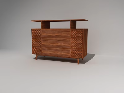 Elegant Wooden Entryway Side Cabinet With Modern Design And Storage Drawers 3d model
