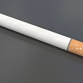 Cigarette With Orange Filter White Body And Black Burned End On Smooth Surface 3d model