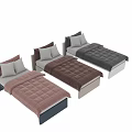 Modern Single Bed With Floating Frame And Plush Velvet Bedding Set 3d model