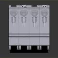 White Industrial Electrical Circuit Breaker With Black Switches Red Label And Multiple Installation Ports