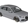 Audi Silver SUV With Modern Design And Black Rims Front View
